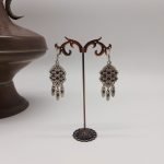 Pendientes bohemios baño plata antigua